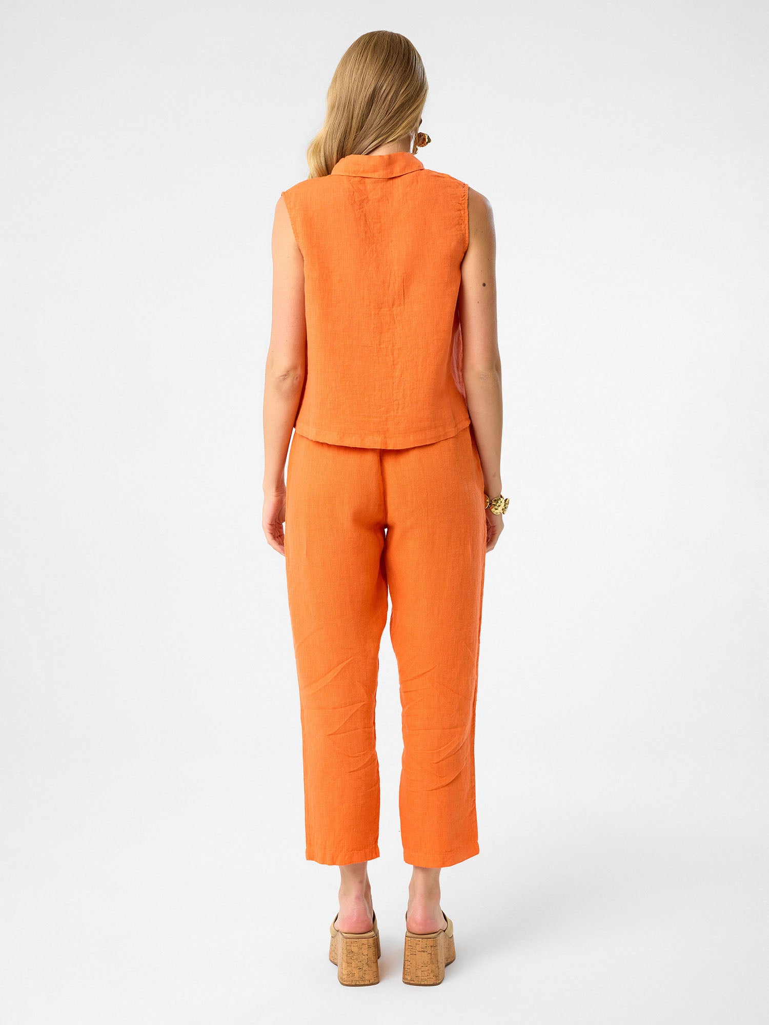 Ärmelloses Hemd in Apricot