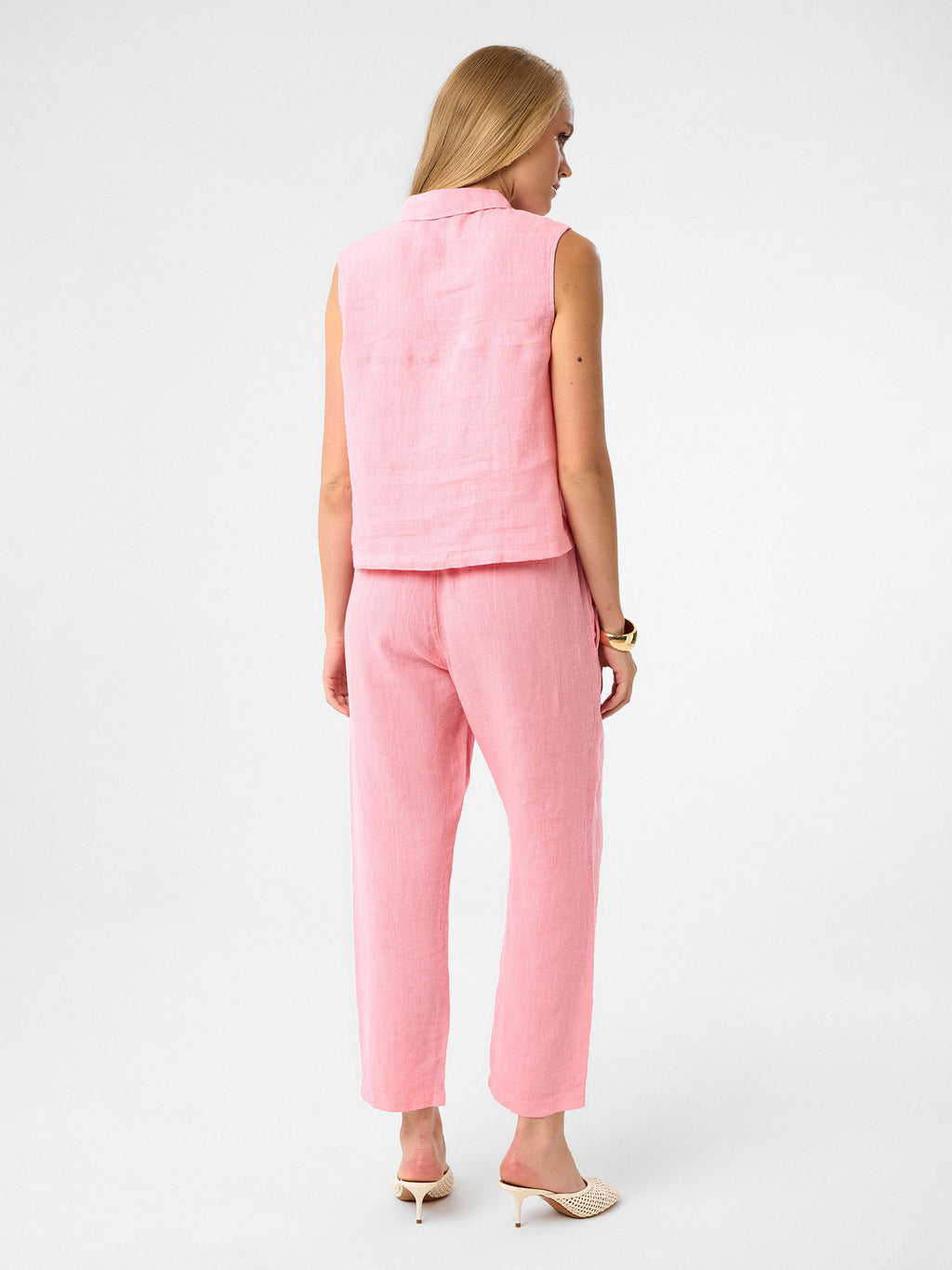 Ärmelloses Hemd in Blush Pink