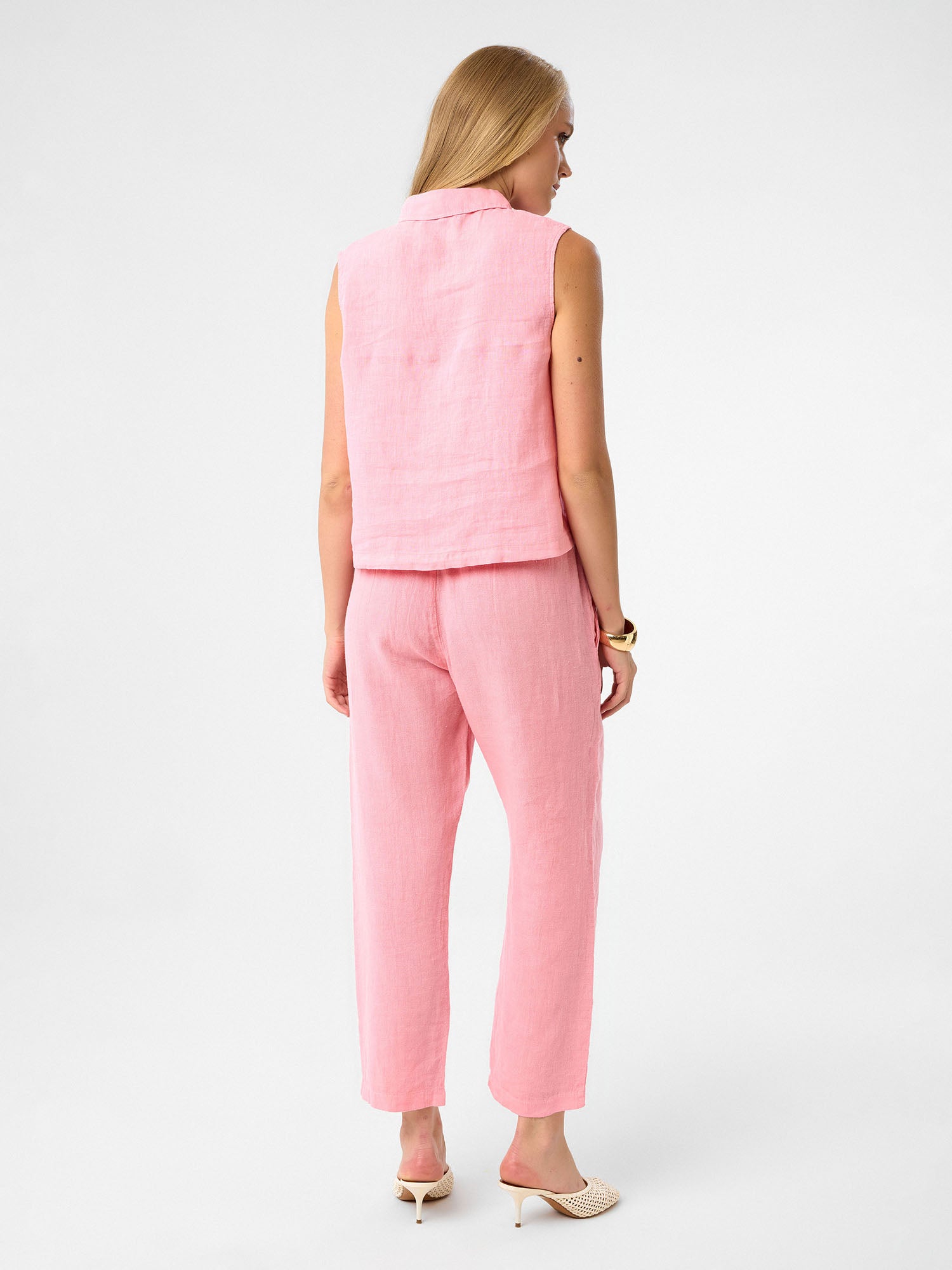 Ärmelloses Hemd in Blush Pink