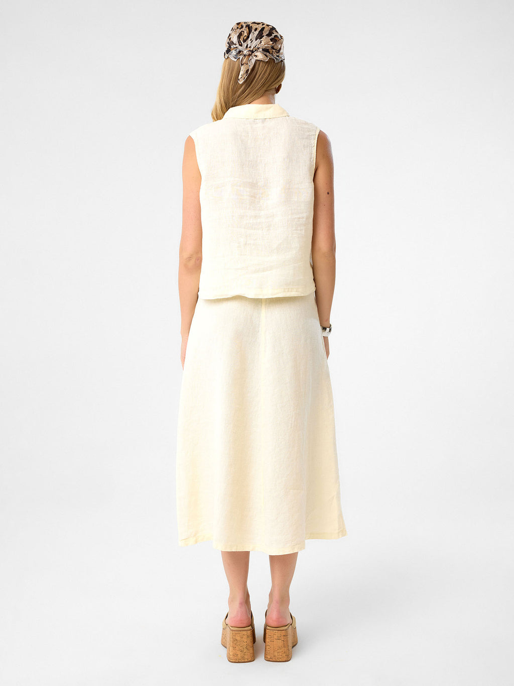 Ärmelloses Hemd in Buttercream