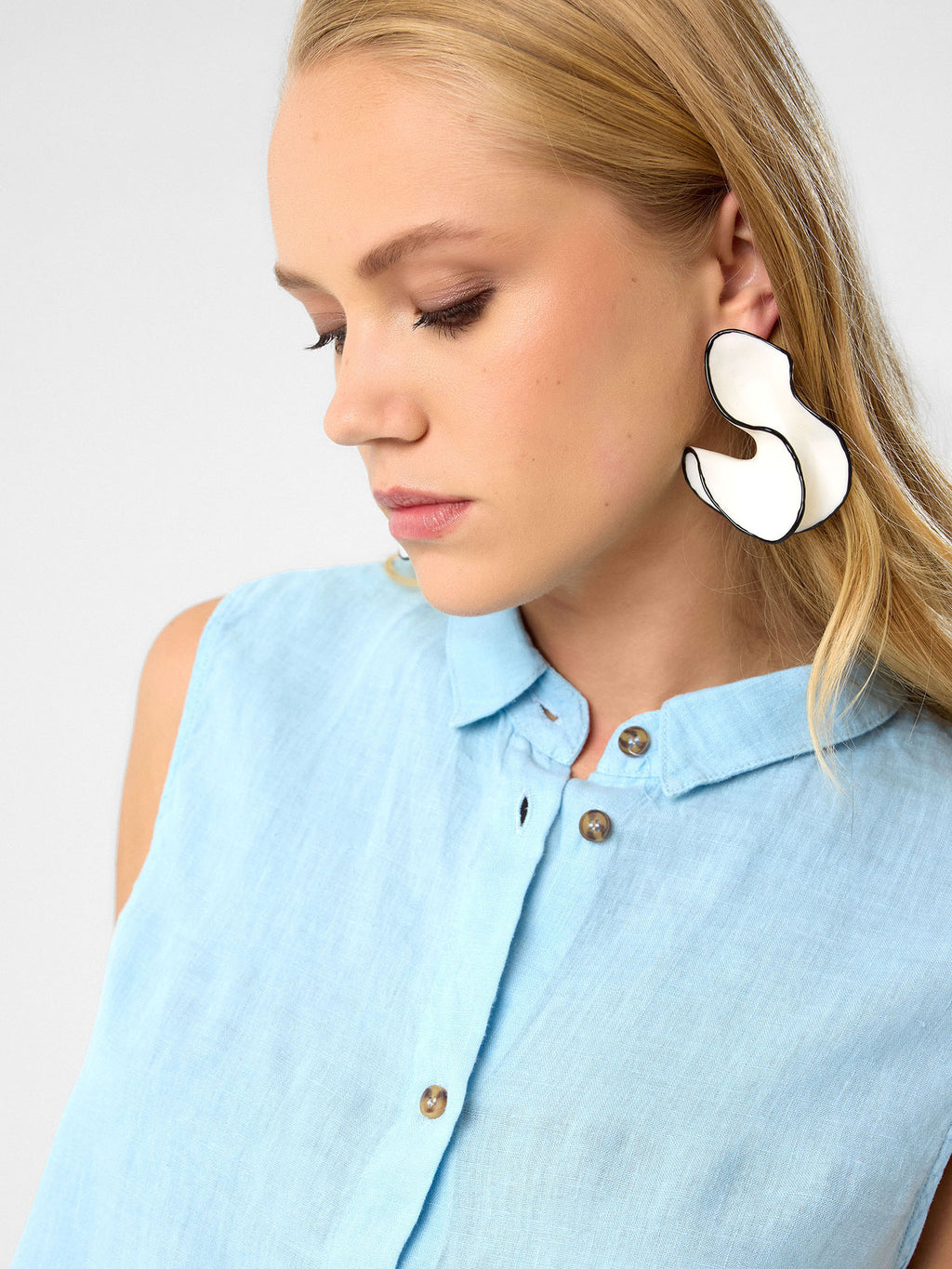 Ärmelloses Hemd in Sky Blue