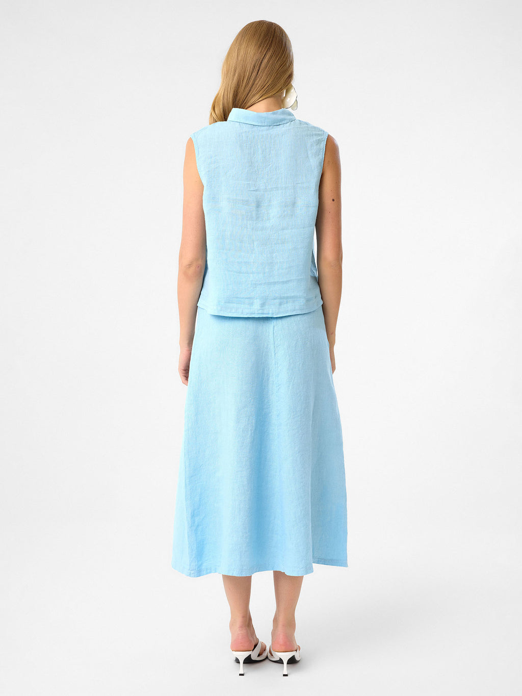 Ärmelloses Hemd in Sky Blue