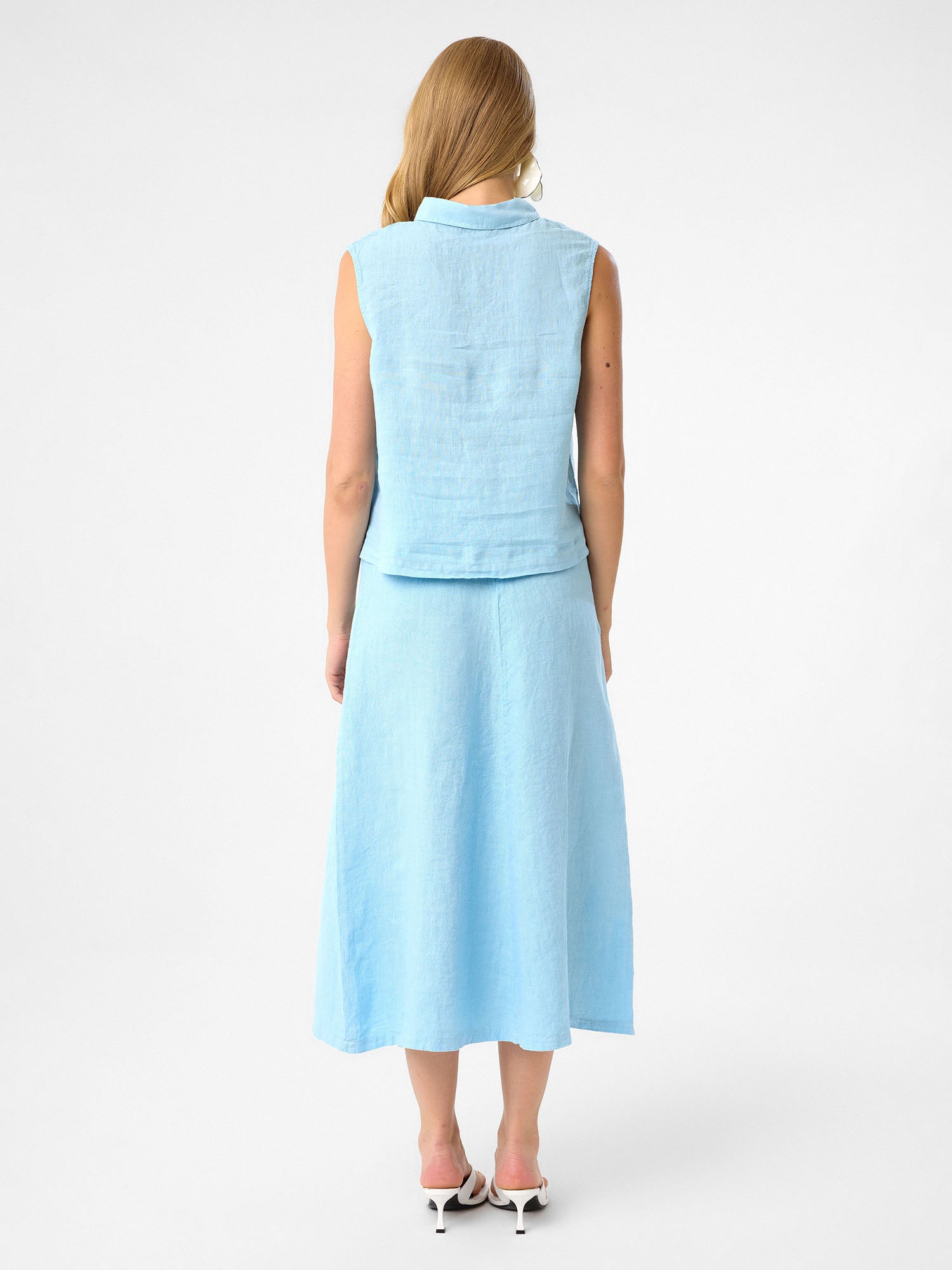 Ärmelloses Hemd in Sky Blue