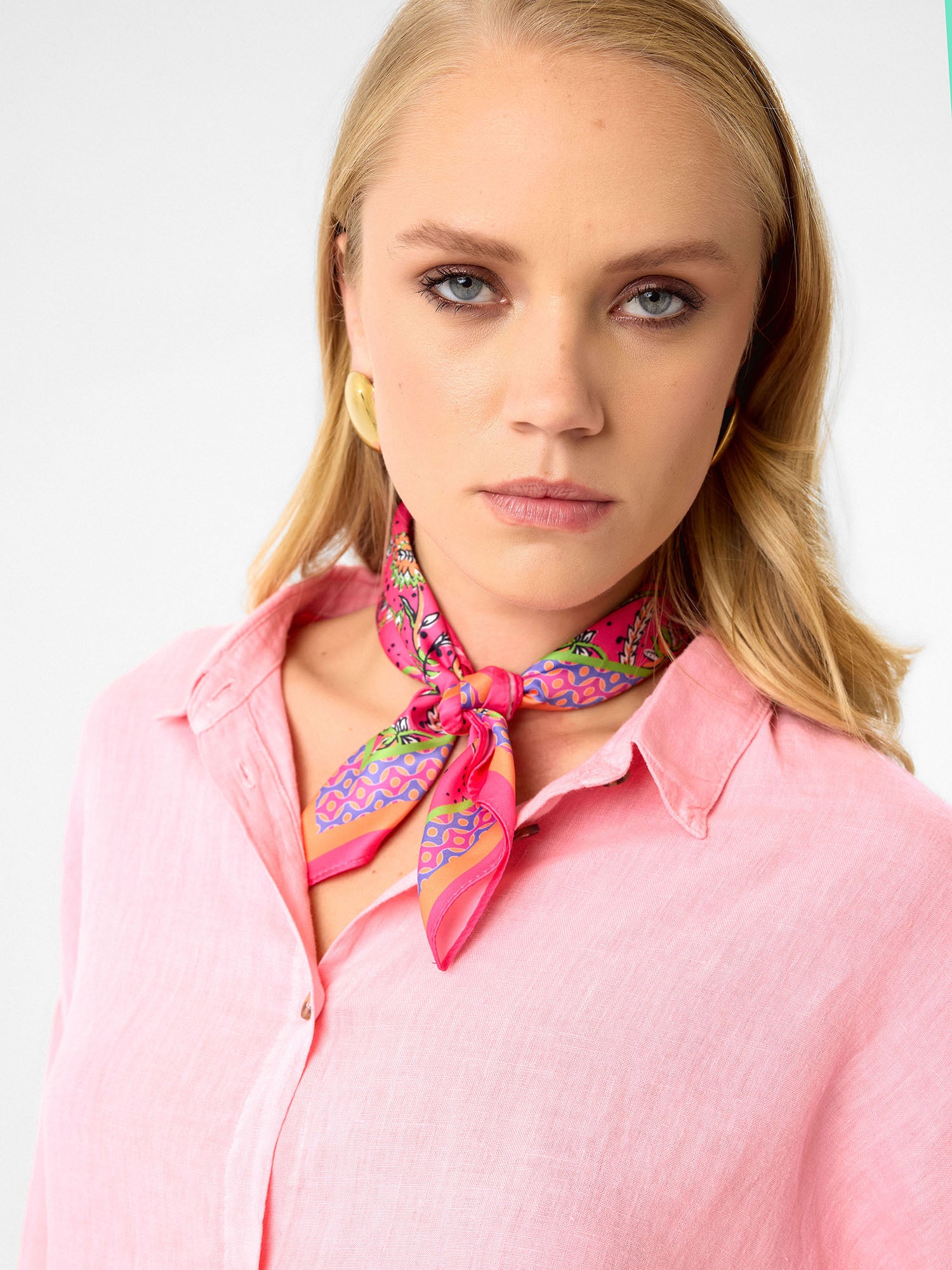 Pure Linen Bluse in Relaxed Fit – Blush Pink