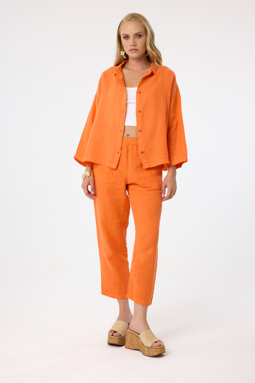 Cropped Chino in Apricot