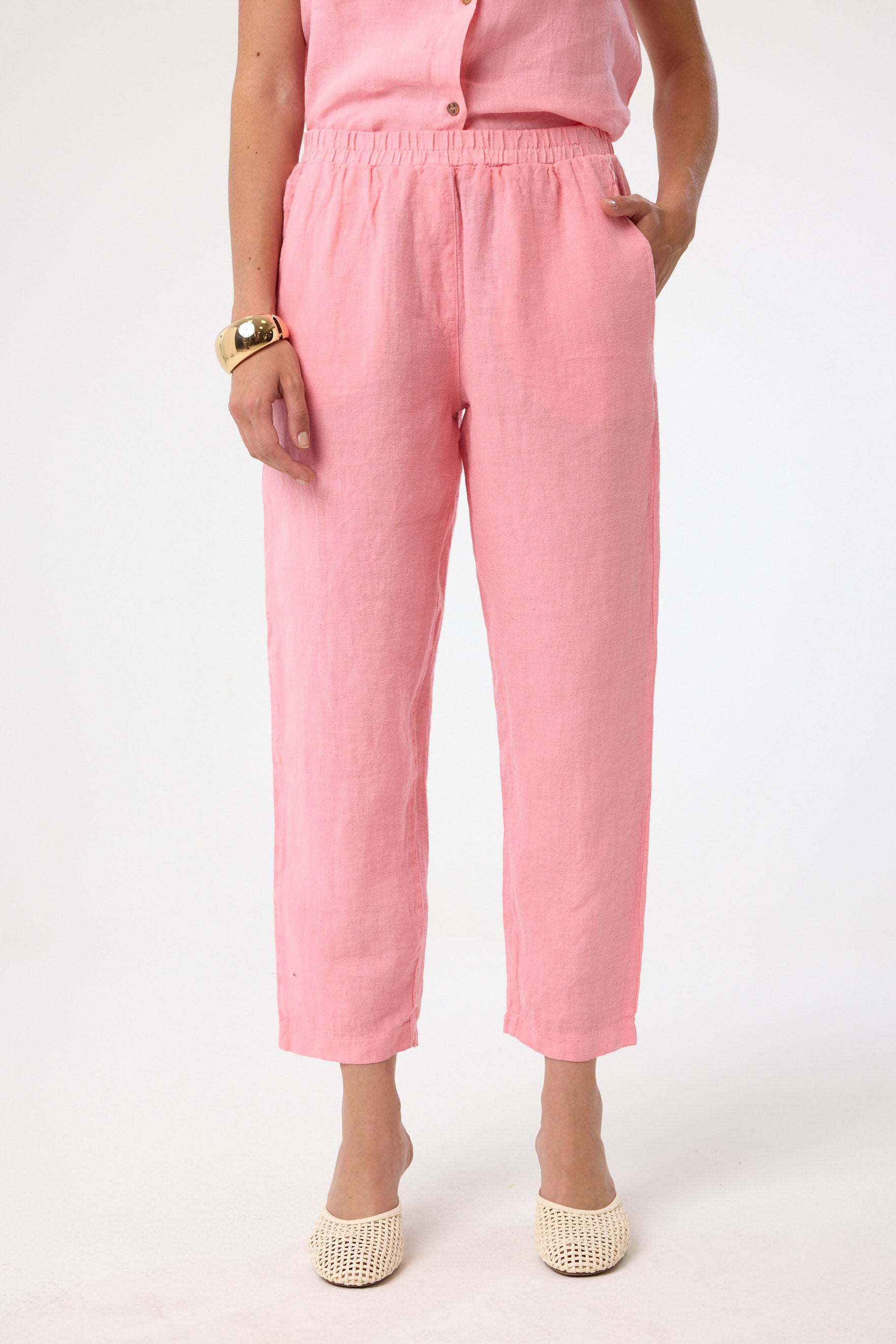 Cropped Chino in Blush Pink