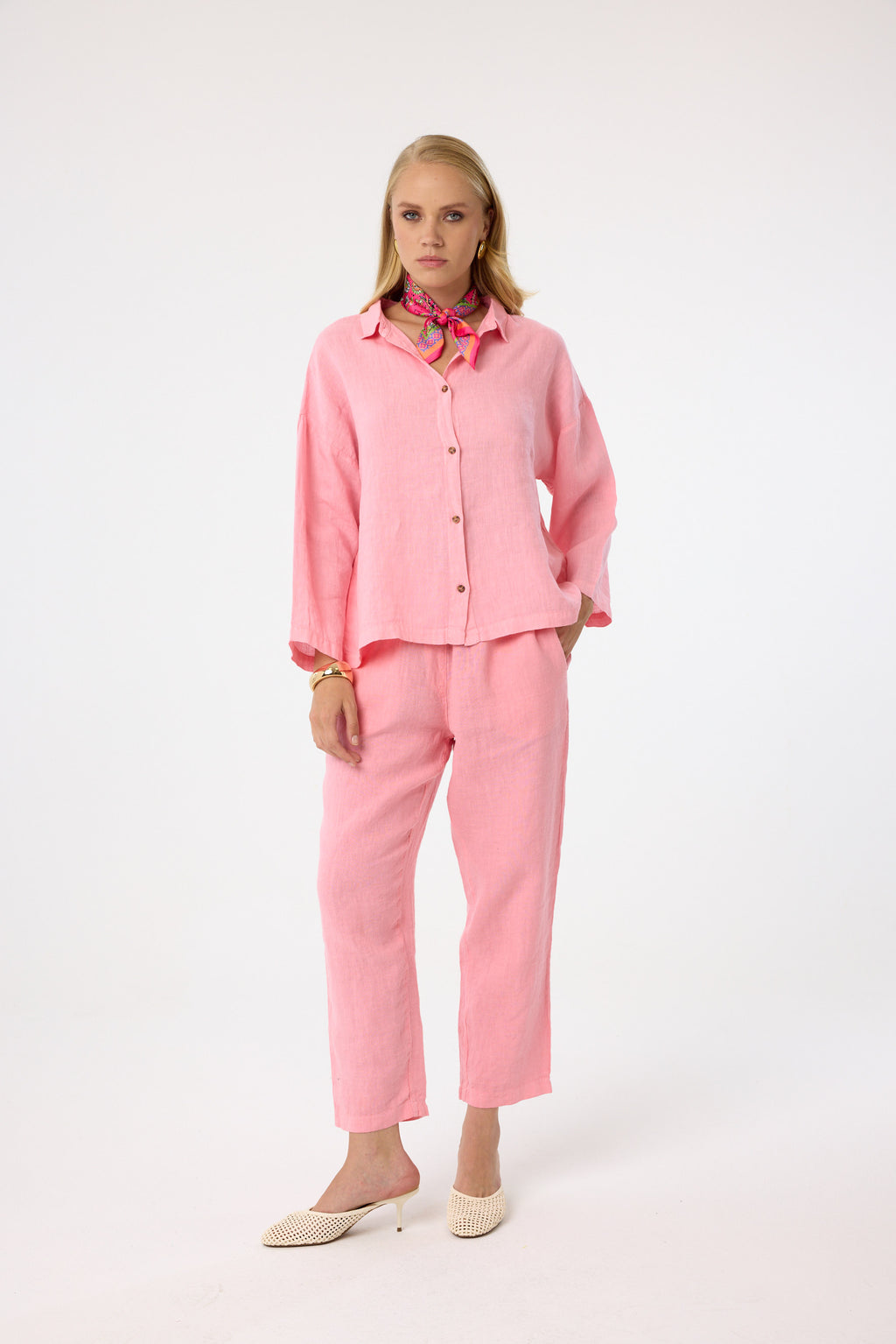 Cropped Chino in Blush Pink