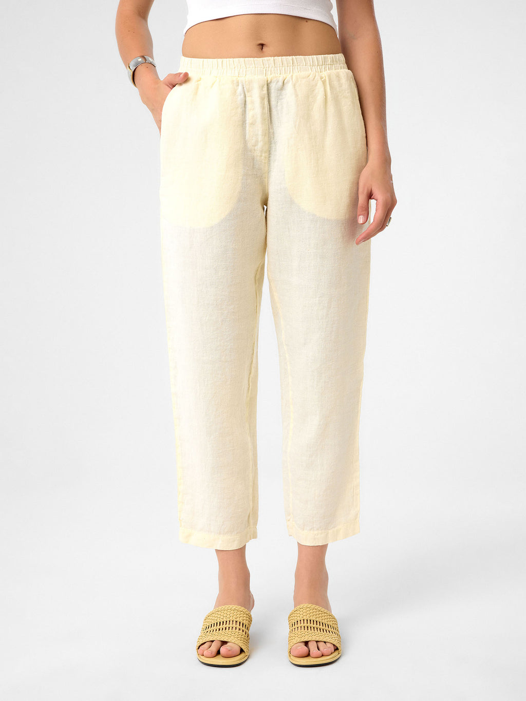 Cropped Chino in Buttercream