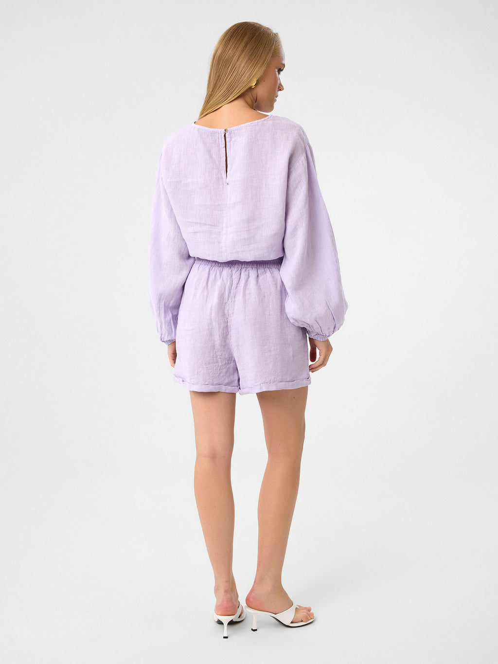 Langarm Crop-Top in Lilac