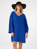 Kleid mit V-Ausschnitt in Cobalt