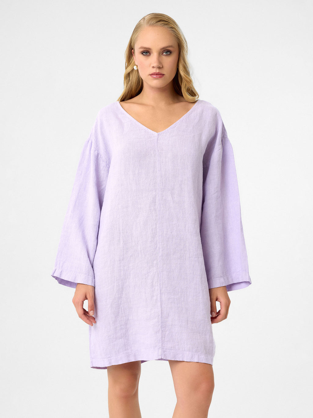 Kleid mit V-Ausschnitt in Lilac
