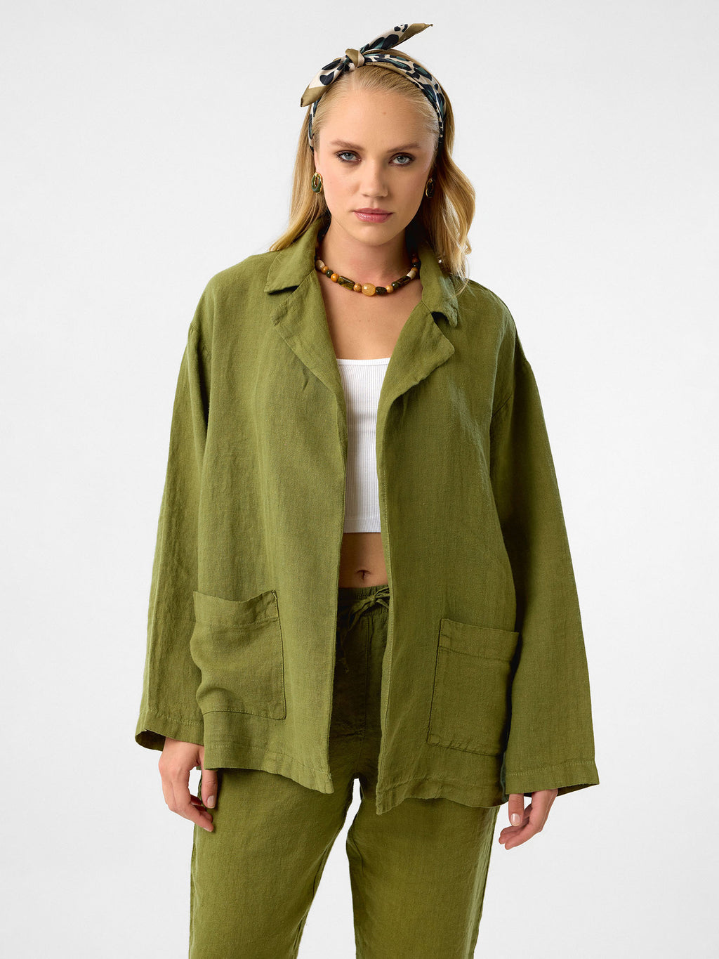 Oversized Blazer in Olivgrün