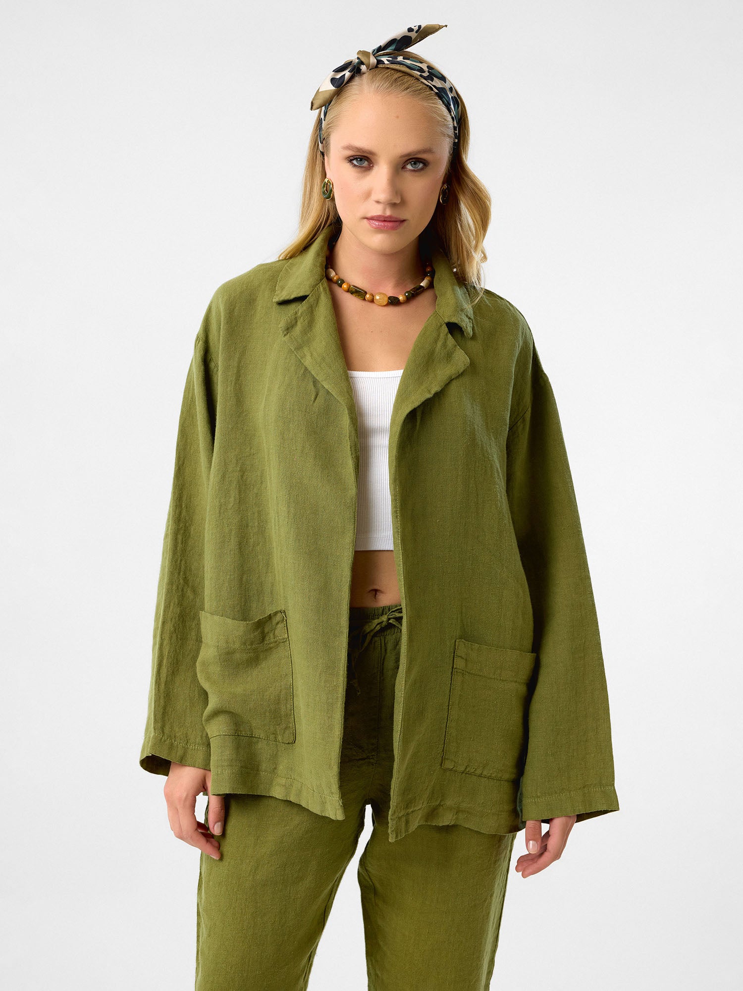 Oversized Blazer in Olivgrün