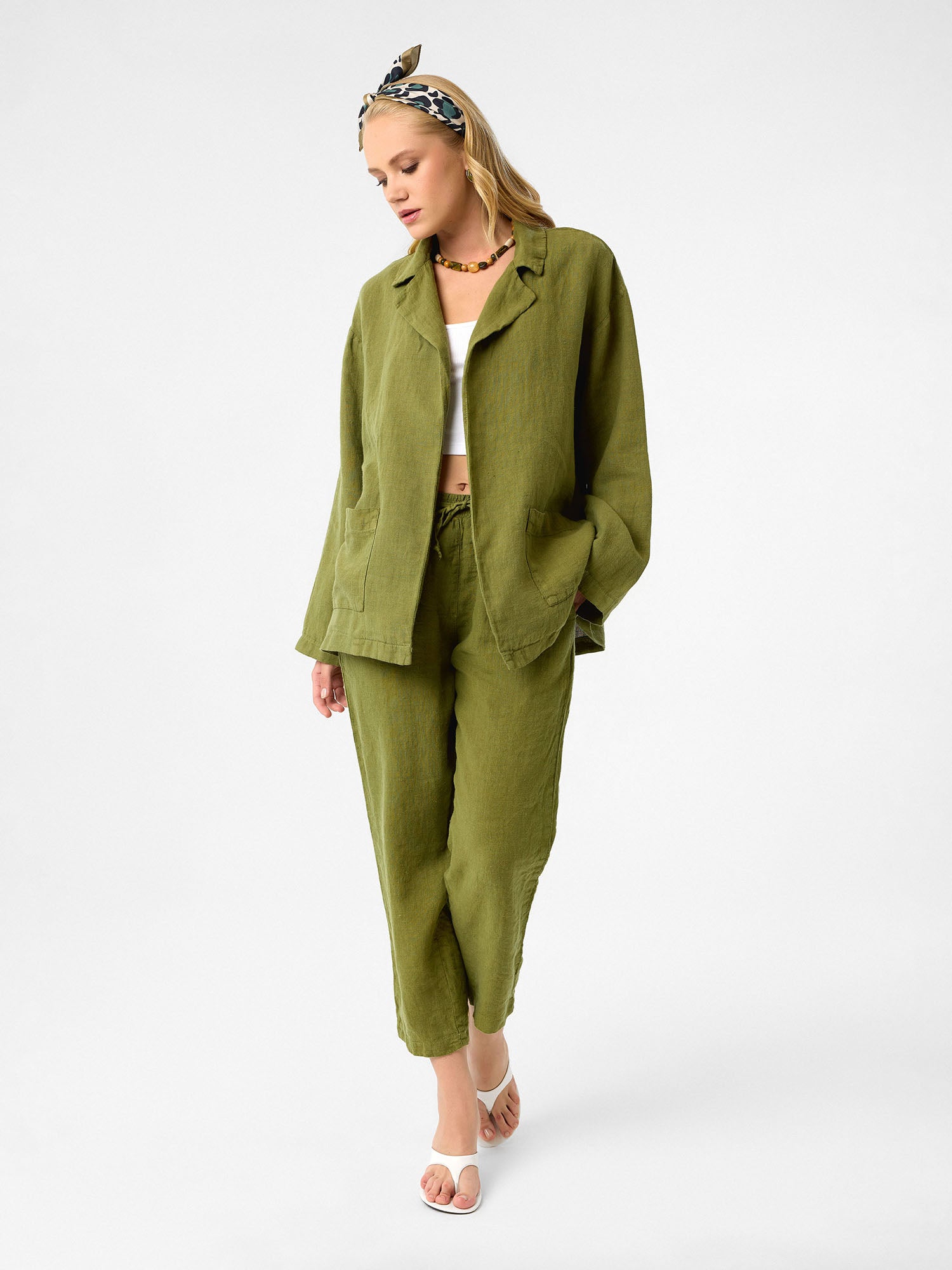 Oversized Blazer in Olivgrün