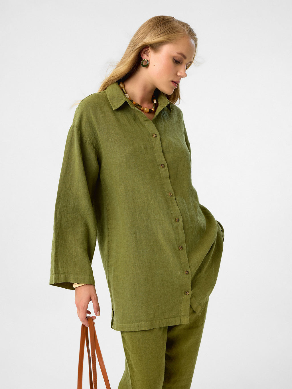 Oversized Tunika in Olivgrün