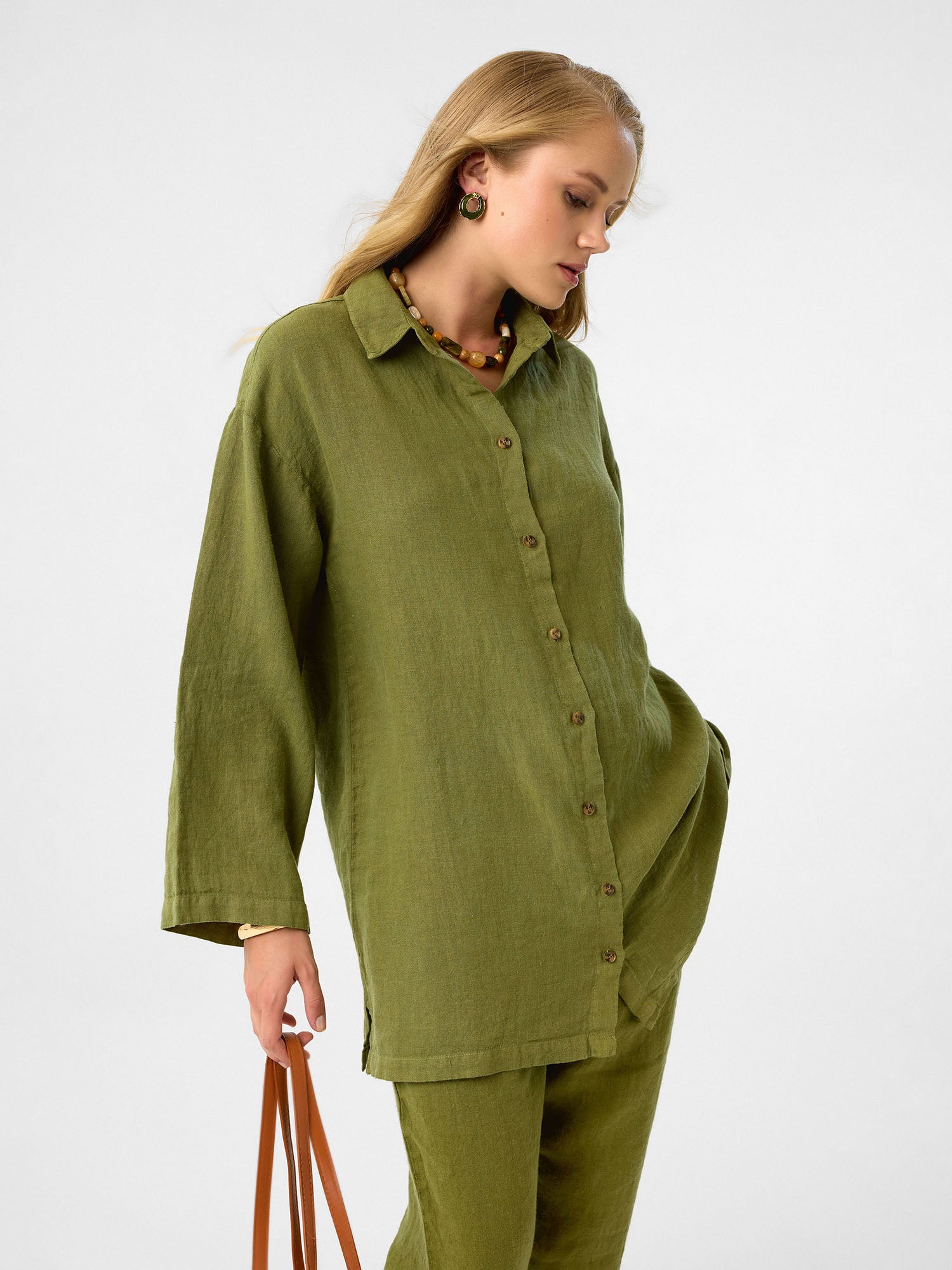 Oversized Tunika in Olivgrün