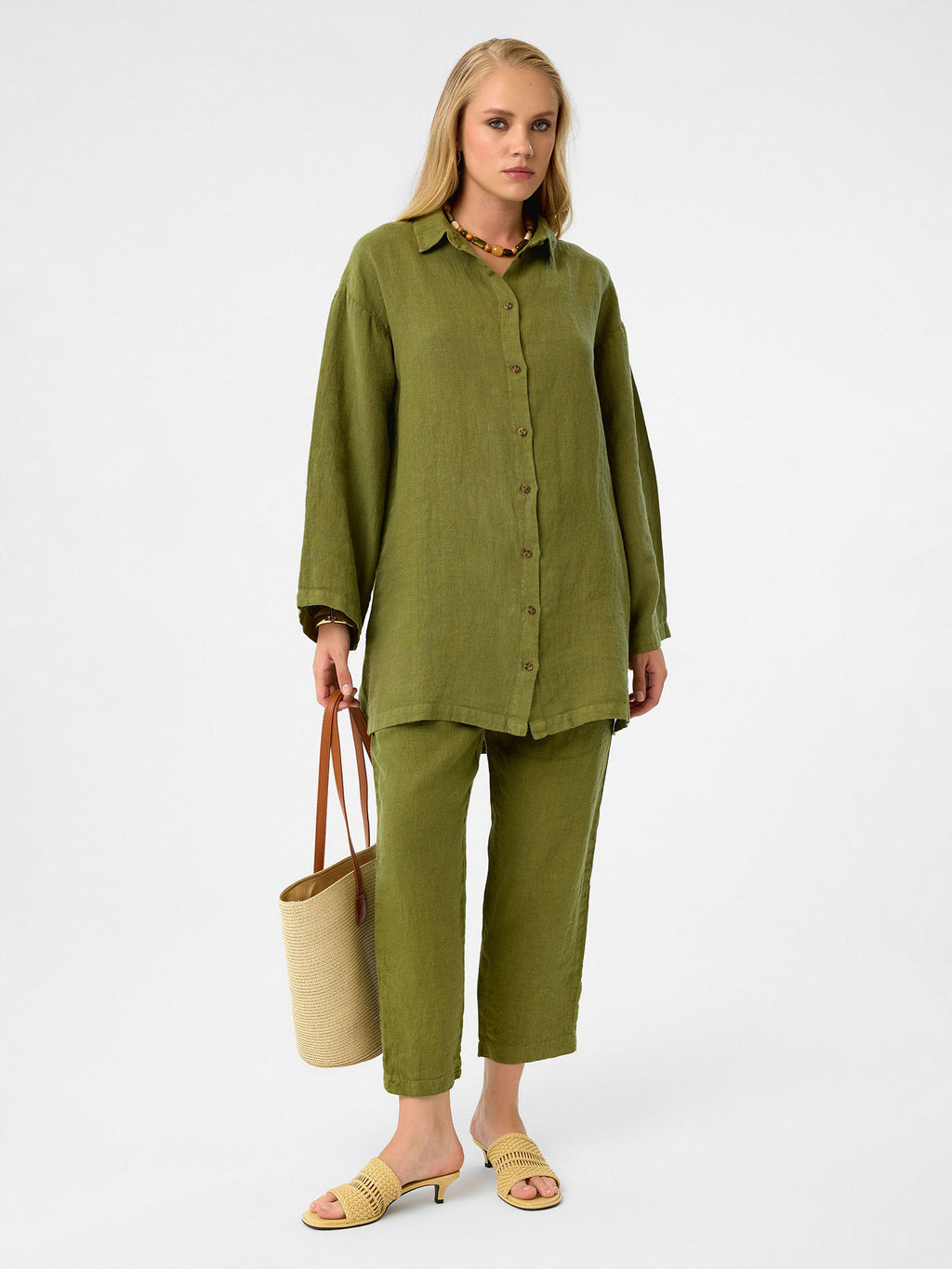 Oversized Tunika in Olivgrün