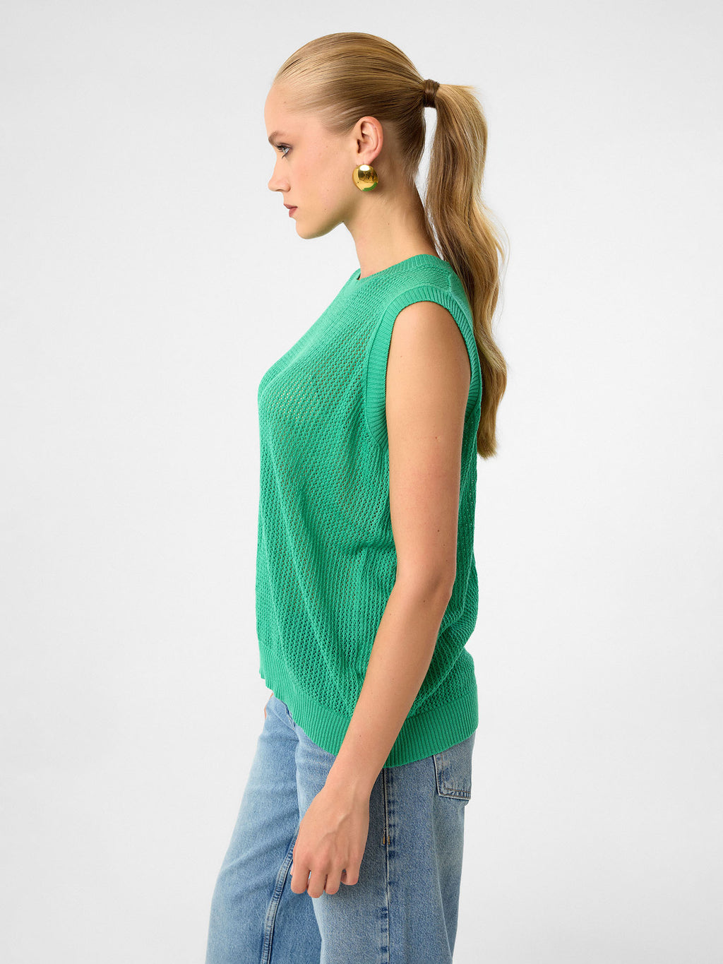 Strick-Tanktop aus 100 % Baumwolle – Verdant Green