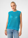 Strick-Tanktop aus 100 % Baumwolle – Pale Azure