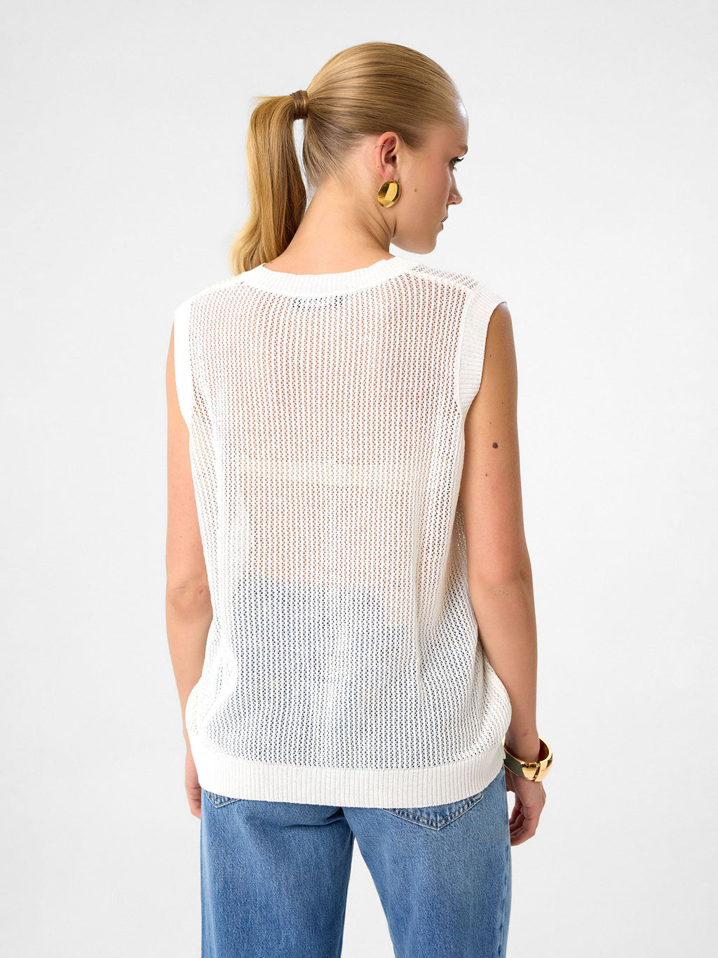 Strick-Tanktop aus 100 % Baumwolle – Soft Pearl