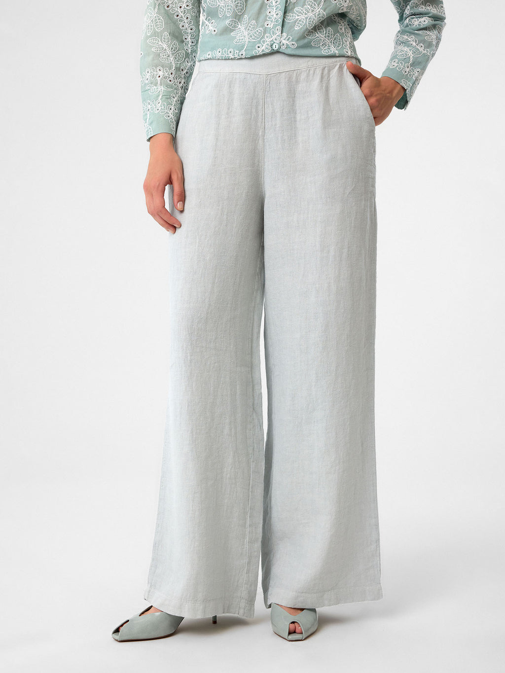 Wide-Leg Hose in Ash Grey