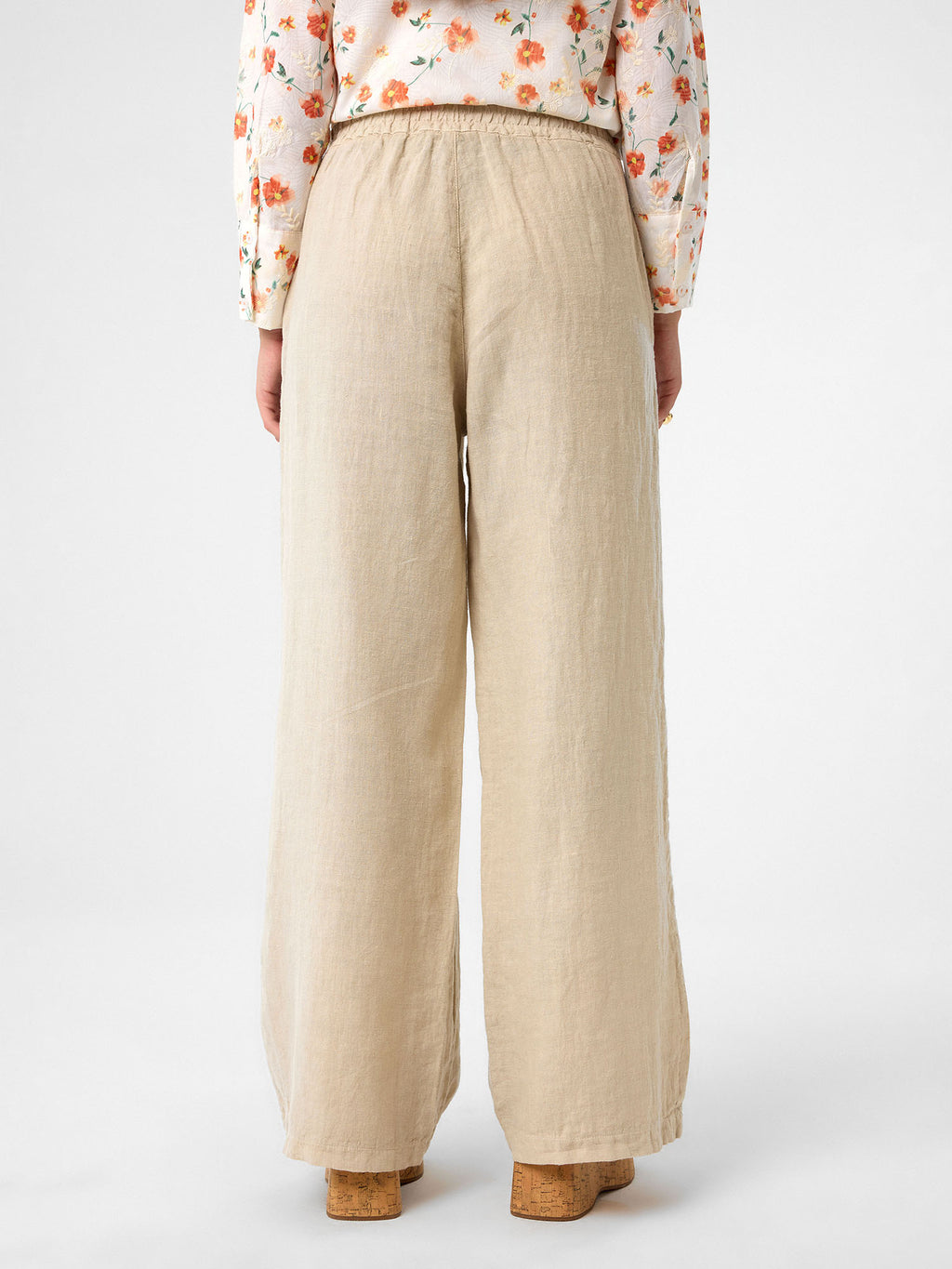 Wide-Leg Hose in Sandbeige