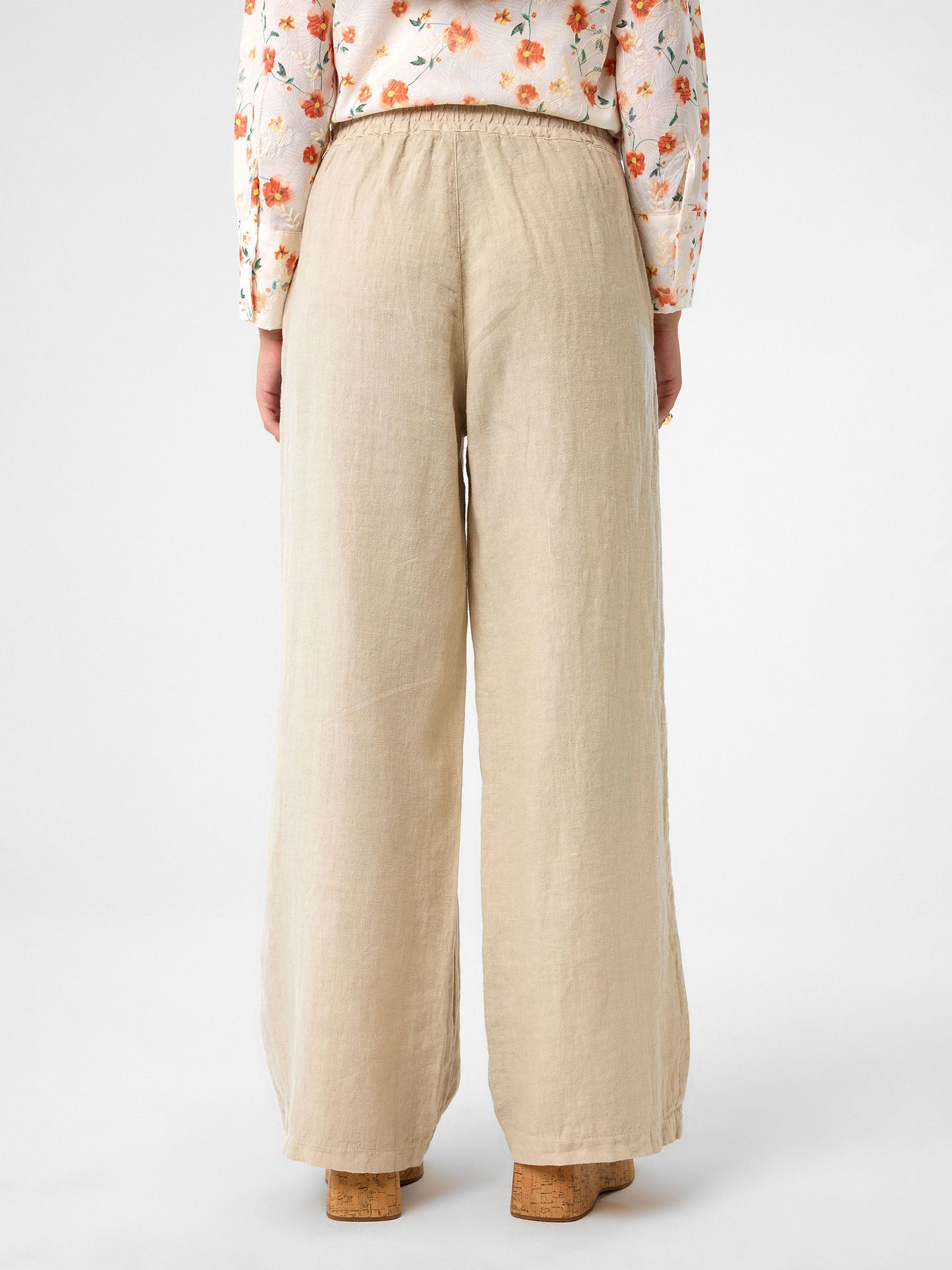 Wide-Leg Hose in Sandbeige