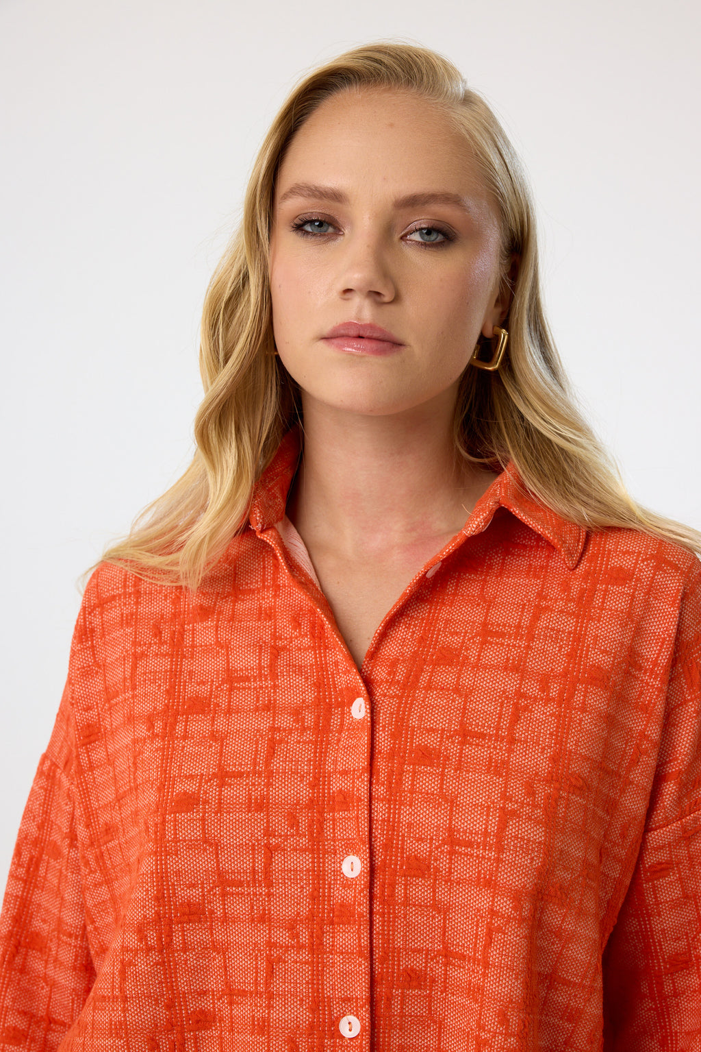 Zweiteiliges Set aus Viskose mit Karomuster in Kaffee