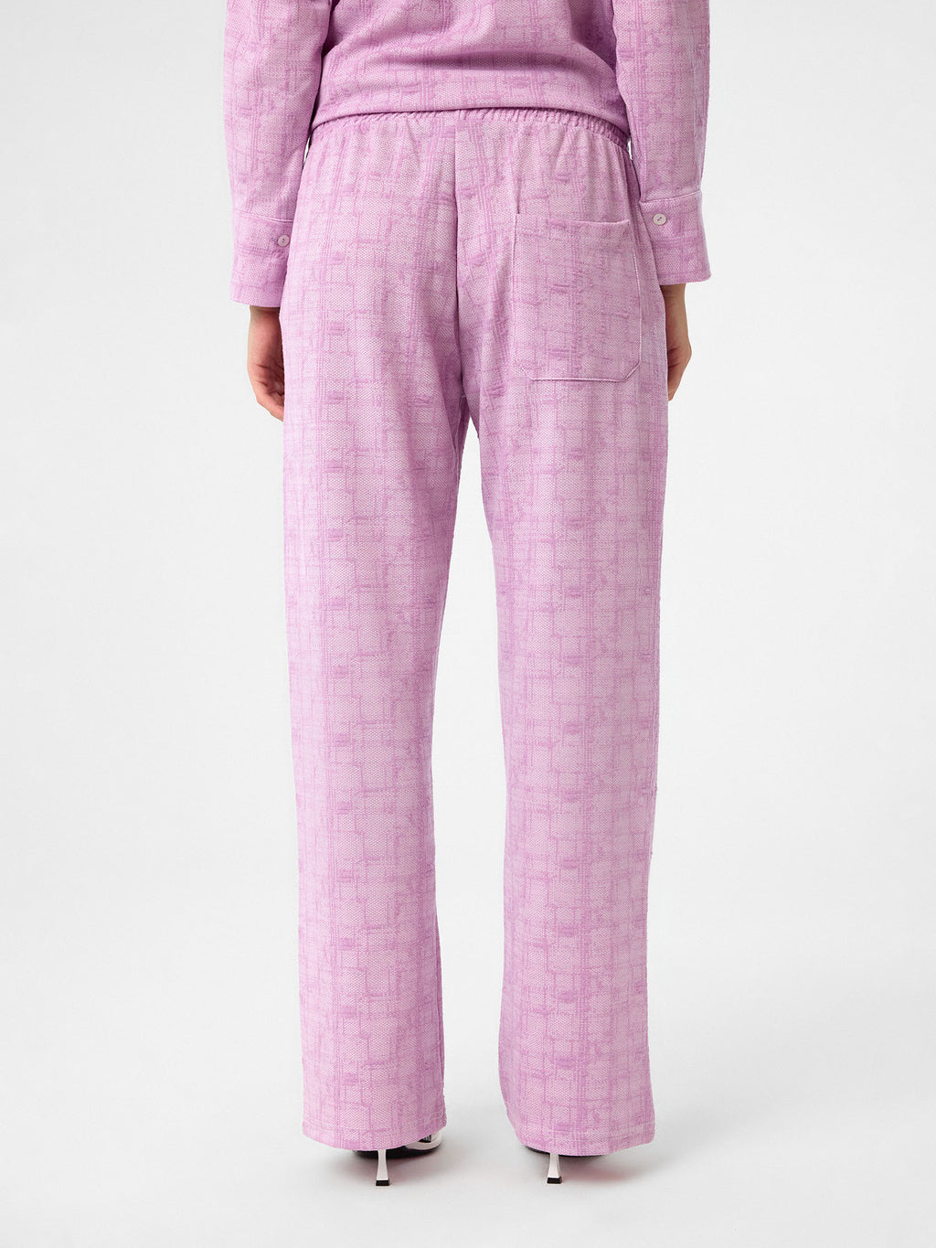 Zweiteiliges Set aus Viskose mit Karomuster in Lilac