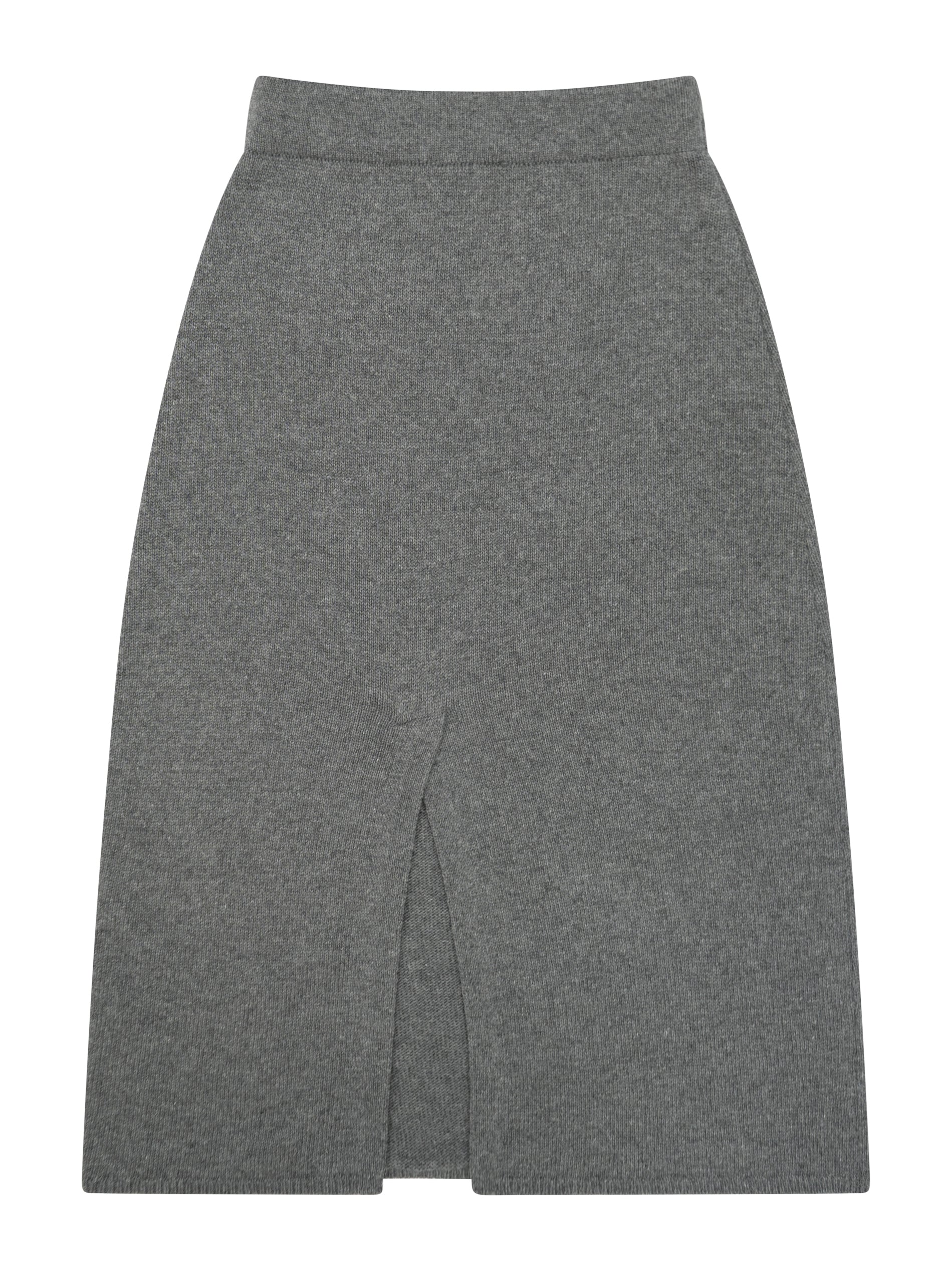 Damen Strickrock in Midi-Länge – Grau