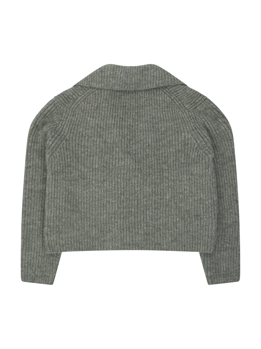 Strickjacke mit Reverskragen und Goldknöpfen in Grau