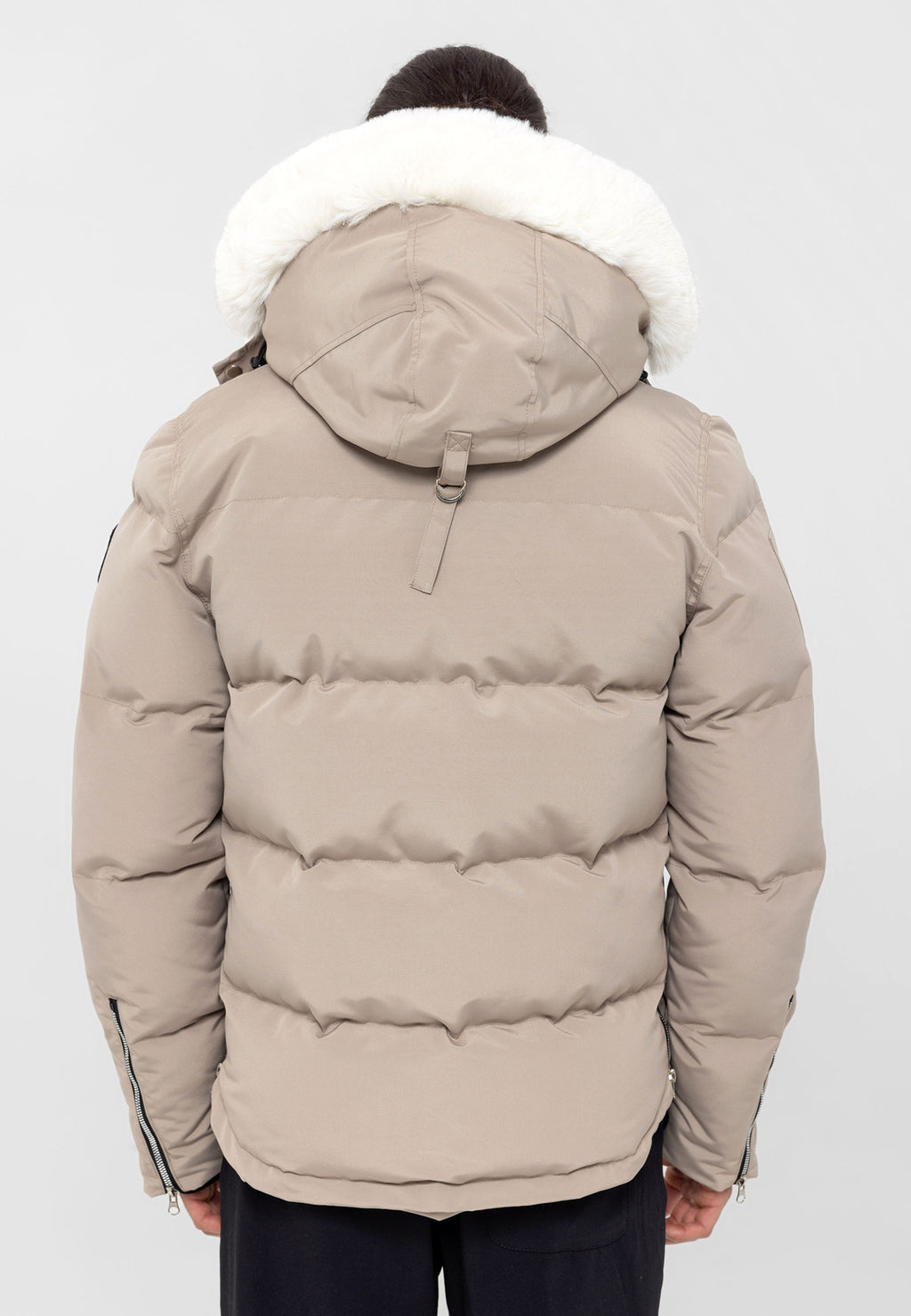 Winterjacke mit weißem Fell in Beige