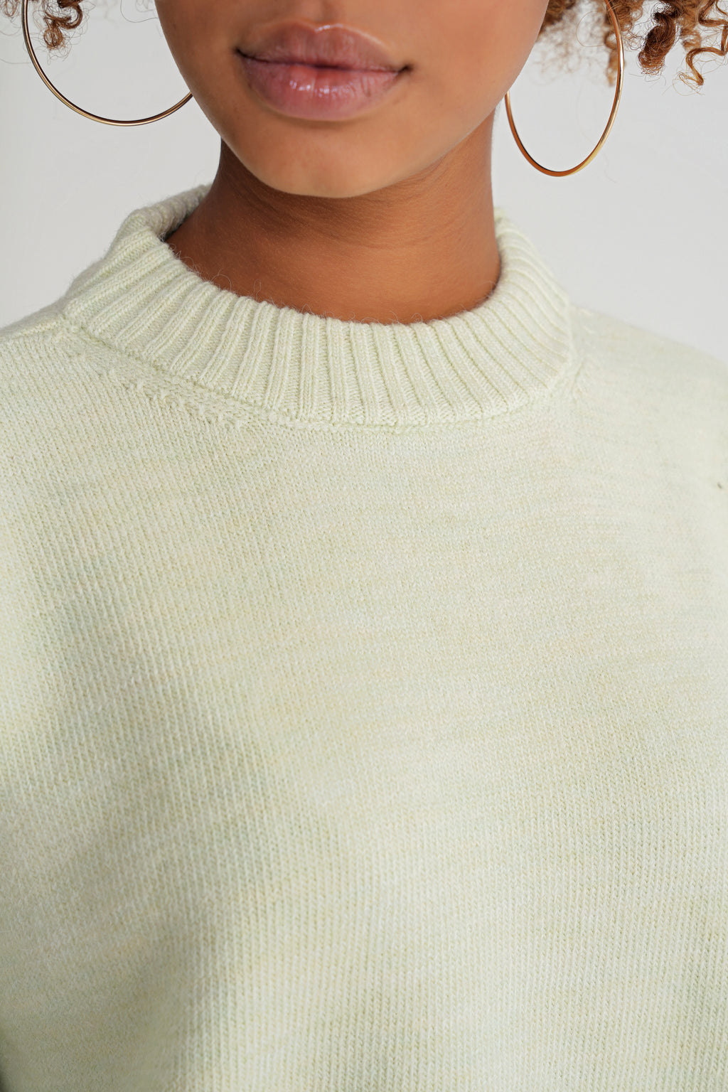 Damen Feinstrickpullover mit Rundhalsausschnitt – Mintgrün
