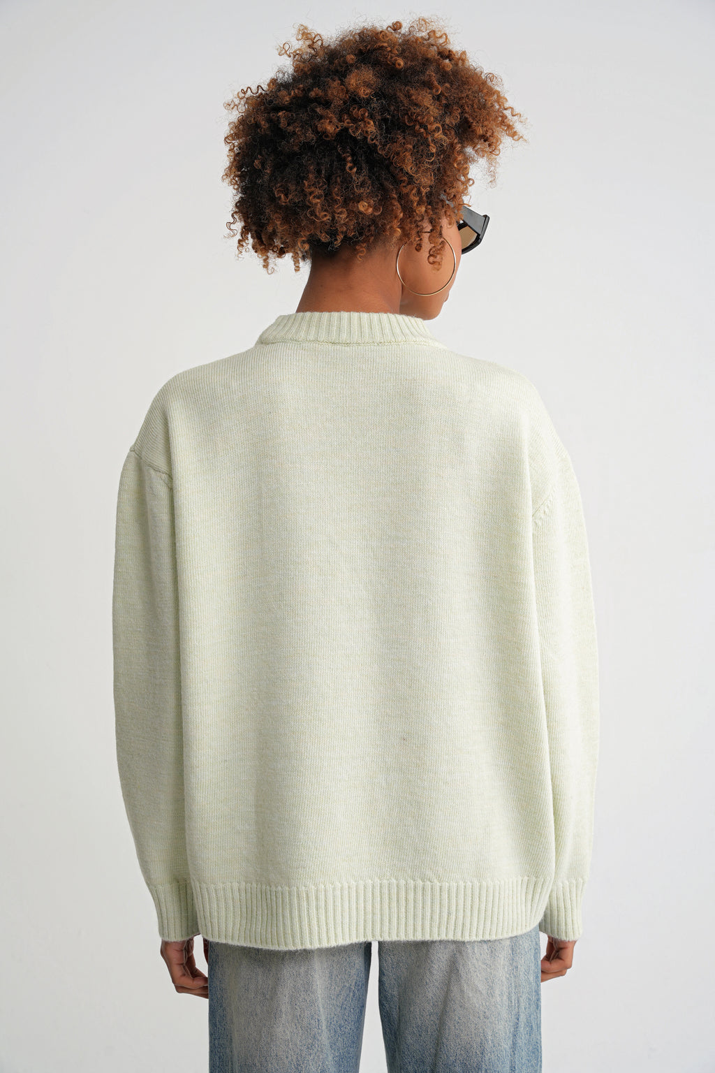 Damen Feinstrickpullover mit Rundhalsausschnitt – Mintgrün