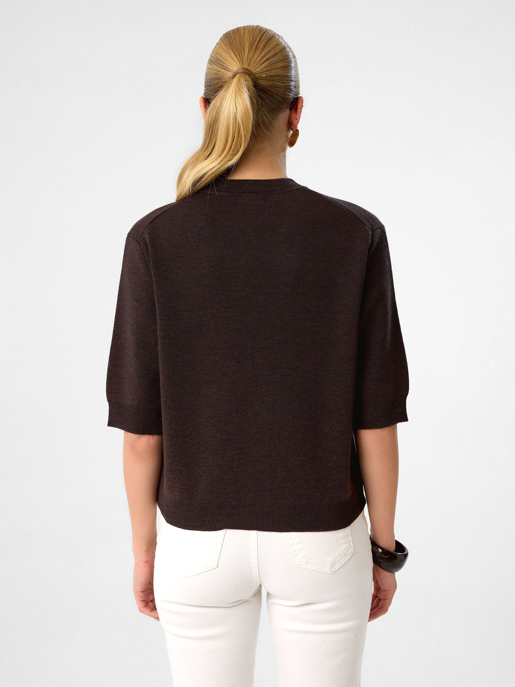 Strickcardigan aus reiner Baumwolle in Espresso