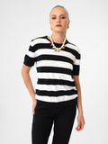 Strickshirt aus 100 % Baumwolle – Jet Black & Soft Pearl