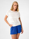 Wave Knit Tee aus 100 % Baumwolle – Soft Pearl